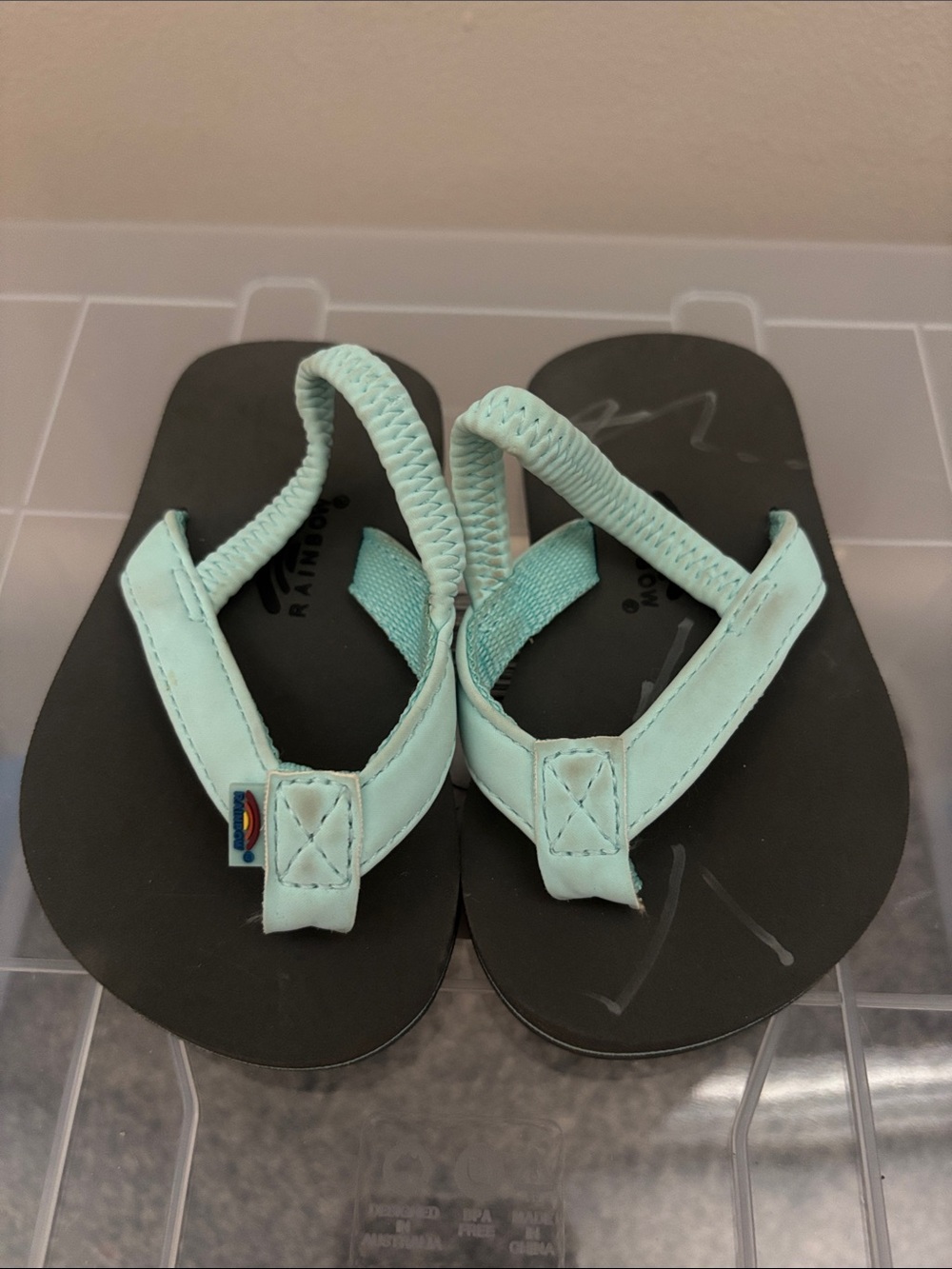 Rainbow Kids Teal Back-Strap Flip Flop Sandals